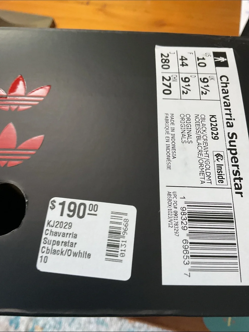 adidas Black & White Superstar Sneakers with Embossed Rose Toe